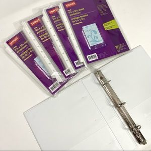 NWT Clear Sheet Protectors for small Binder 5 1/2 x 8 1/2 100 clear pieces